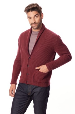 Bordowy sweter rozpinany marki Lanieri Fashion
